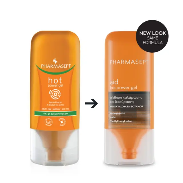 Pharmasept Promo Aid Hot Power Gel Θερμαντικό Τζελ για Ανακούφιση στα Πιασμένα & Κουρασμένα Σημεία του Σώματος, 2x100ml 2