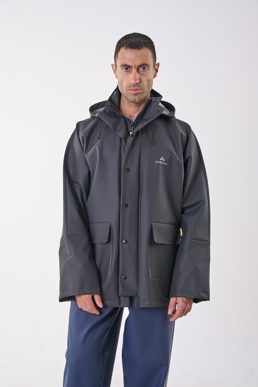 Anorak Αδιάβροχο Σακάκι Με Κουκούλα Avenue Long Μαύρο - 2XL