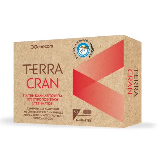 TERRA CRAN Συμπλήρωμα Διατροφής για την Καλή Υγεία του Ουροποιητικού με Κράνμπερι, 30tabs