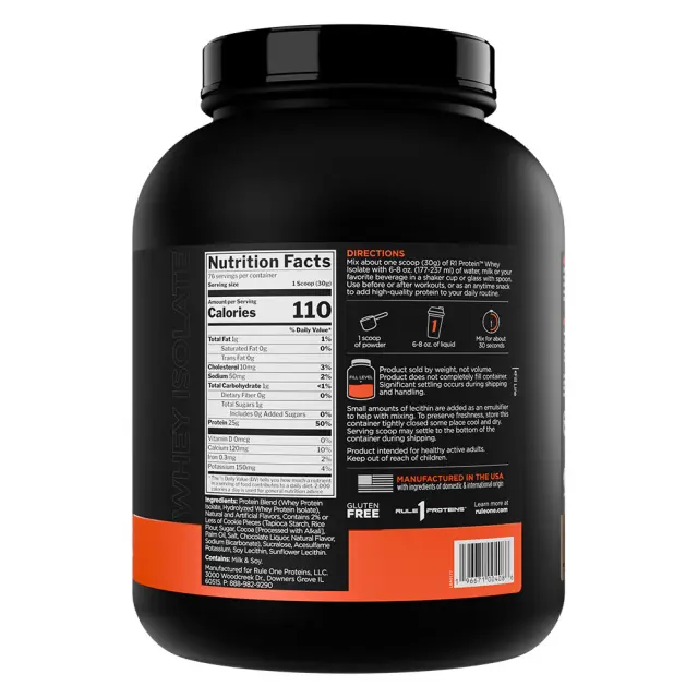 Rule1 R1 Protein Whey Isolate Cookies & Cream, 5 lbs 2