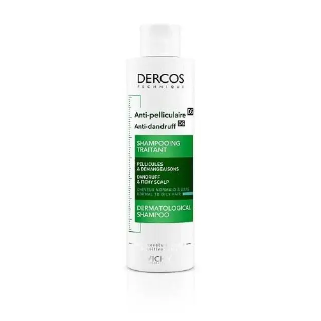 Vichy Dercos Anti-Dandruff Advanced Action Shampoo Normal to Oily Hair Αντιπιτυριδικό Σαμπουάν για Κανονικά και Λιπαρά Μαλλιά, 200ml