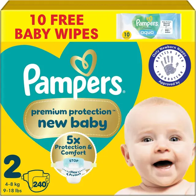 Pampers Premium protection new baby Monthly Pack no2 4-8kg 240τμχ