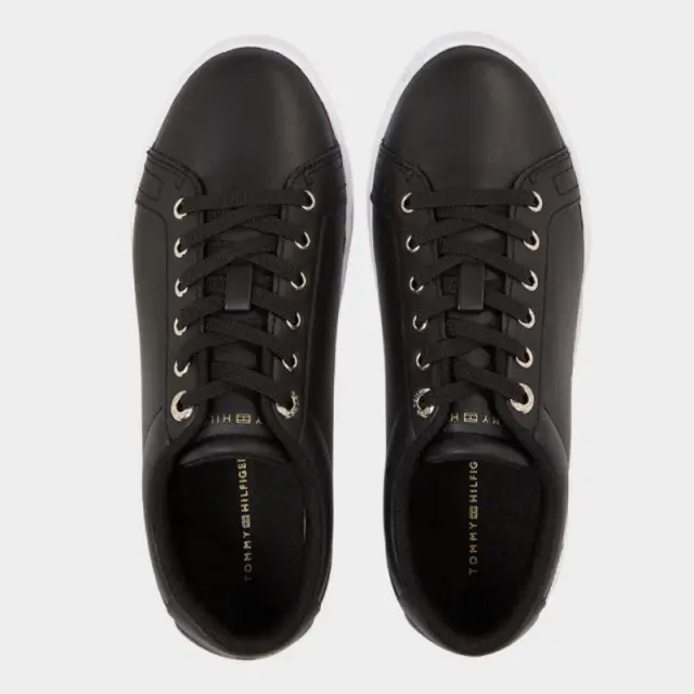Tommy Hilfiger - Γυναικεία Αθλητικά Golden Hw Court Sneaker Black/Gold FW0FW07560-0GS Μαύρο - 37 3