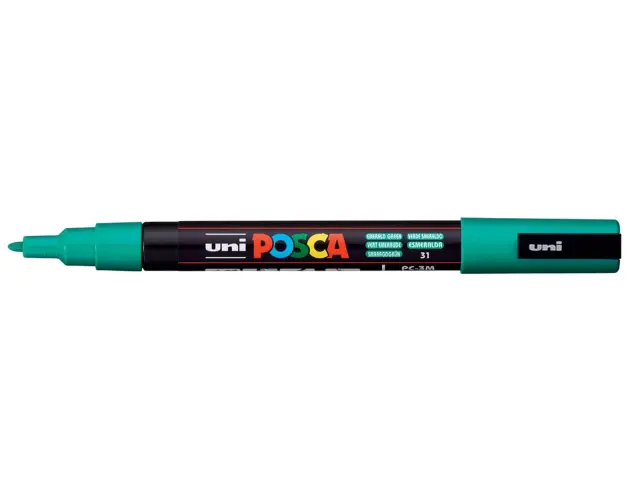 Μαρκαδόρος Σχεδίου Uni Posca PC-3M με πάχος μύτης 0.9-1.3mm - Emerald GreenPC-3M(E) - ΣMAPAΓΔI