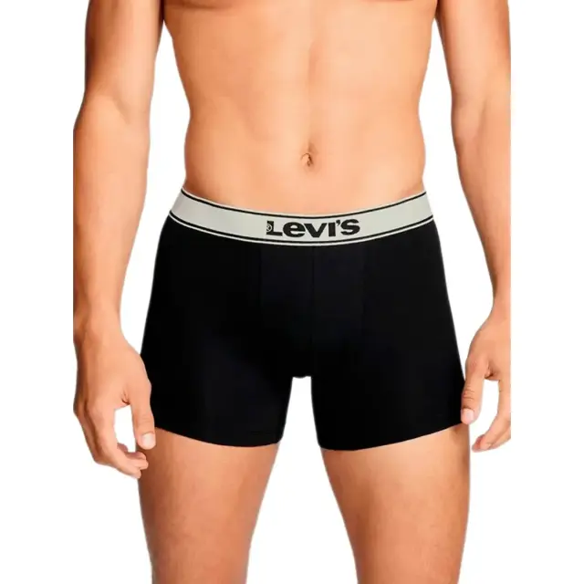 Levi's Ανδρικό Boxer Vintage Heather Brief Organic Cotton - Διπλό Πακέτο, Χρώμα Μαύρο - XL 2