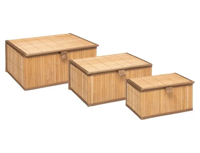 Σετ Κουτιά Οργάνωσης 5five από Ξύλο Bamboo - 3 τεμάχια 161046A