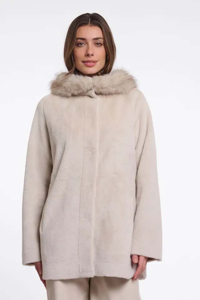 RINO & PELLE “MANS” FAUX FUR COAT (MANS-7002611-ECRU) - 40 2