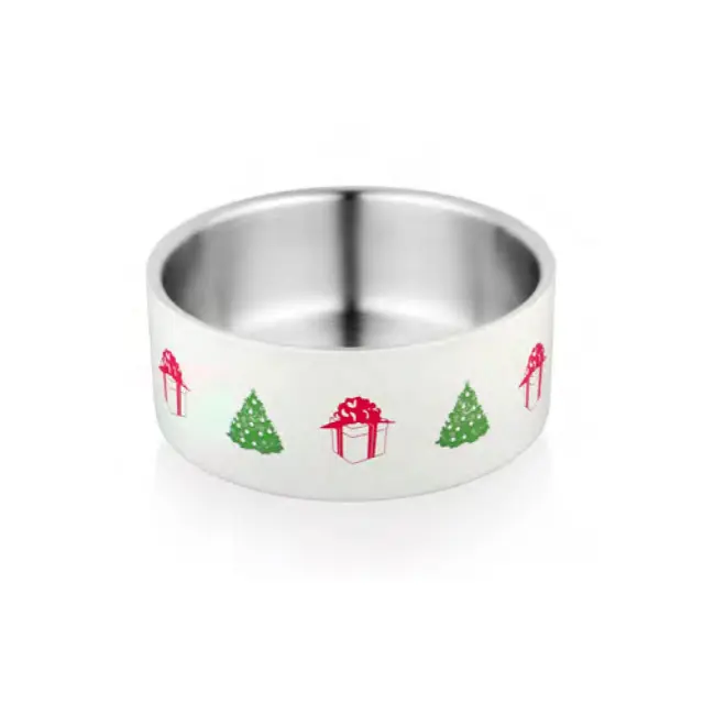 SW Xmas D Wall Flat Ανοξείδωτο και Αντιολισθητικό Μπολ Με Διπλό Τοίχωμα 16cm Μονόχρωμο