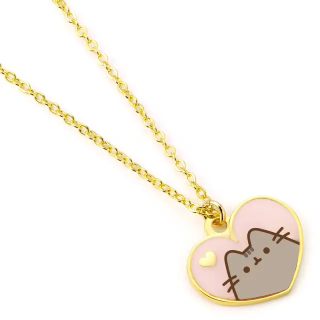 Κολιέ Pusheen the Cat Pink and Gold Heart Necklace -PTCN0100