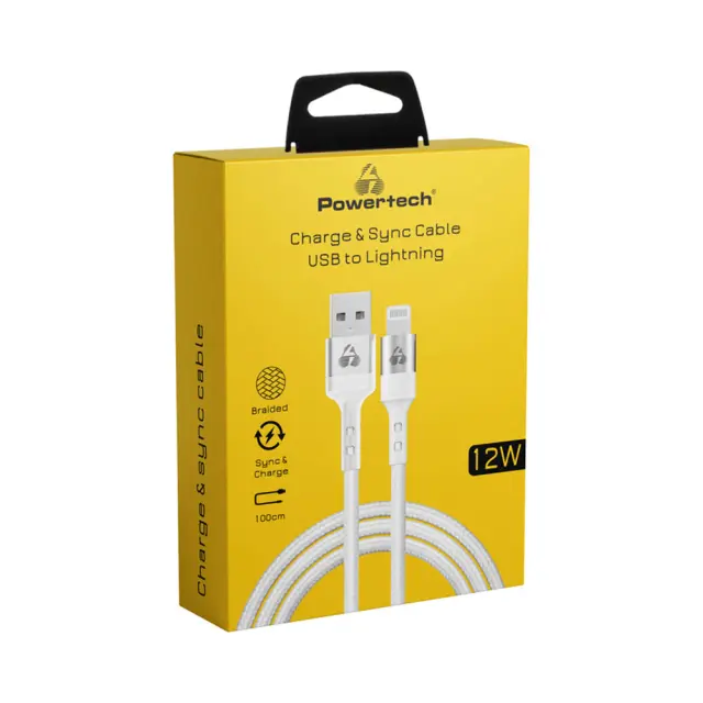 Powertech PTR-0126 12W Charge & Sync Cable USB To Lightning 1m Λευκό 2