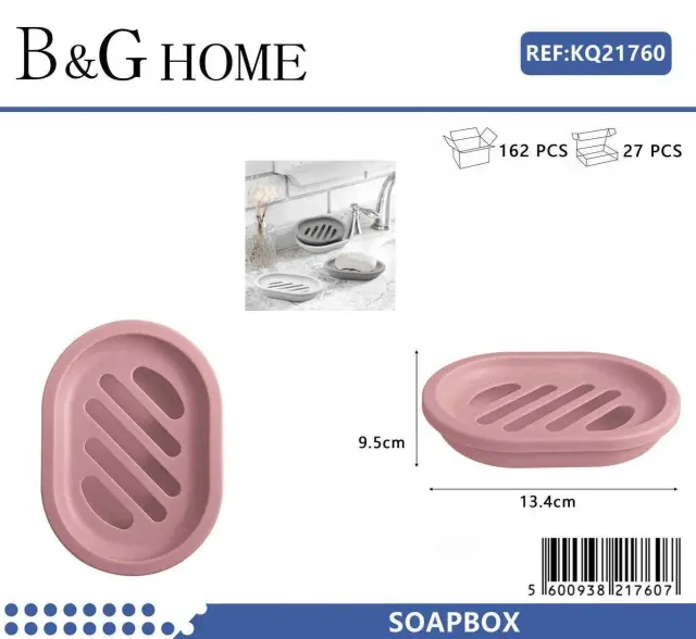 Σαπουνοθήκες μπάνιου πλαστικές - Σετ 5pcs - Pink - 21760 2