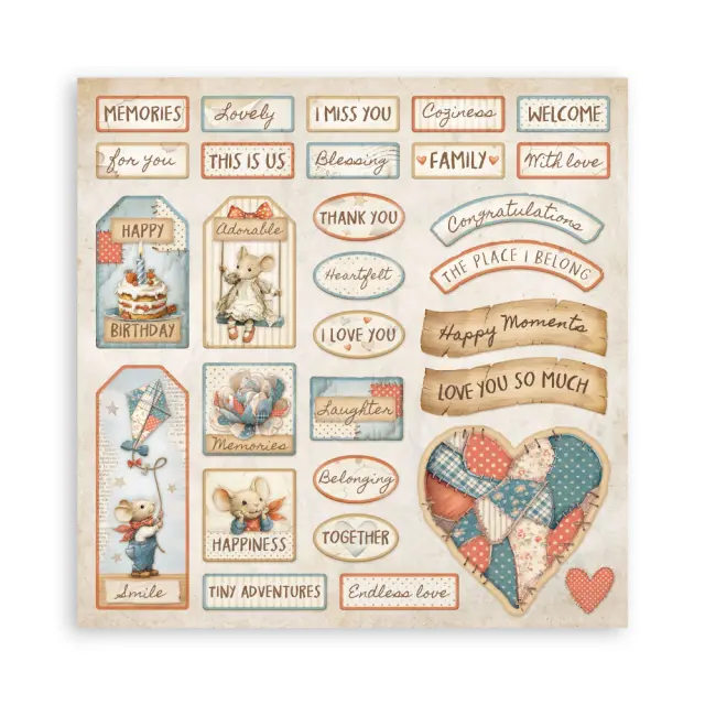 Χαρτιά scrapbooking 22τεμ μονής όψης, 20.3×20.3cm Stamperia, Family 2