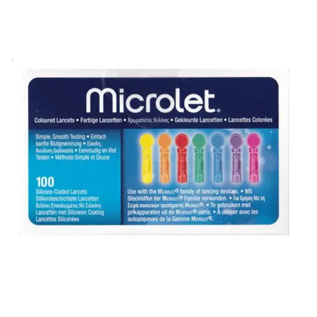 Bayer Ascensia Microlet Coloured Lancets - Έγχρωμοι Σκαρφιστήρες 100τμχ 2