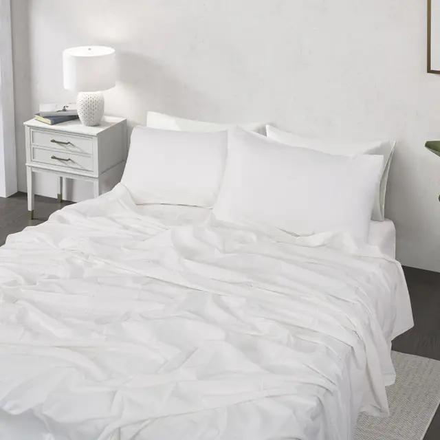Σετ Παπλωματοθήκη 230x250 Υπέρδιπλη Beauty Home Hilton Art 11151 Λευκό 70% Βαμβάκι-30% Λινό