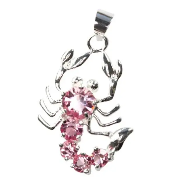 Μεταλλικό Κρεμαστό Rose Pink Scorpion 24x16mm - 2τεμ