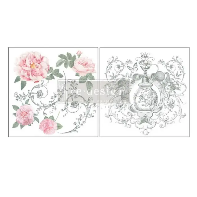 Χαρτί Decor Transfer Prima Re-Design, Odeur De Rose, 30,5x30,5cm, 2 τεμ.