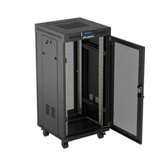 Lanberg Καμπίνα Rack 19" 24U 600X600 Black LCD V2 (FF01-6624-23BL)