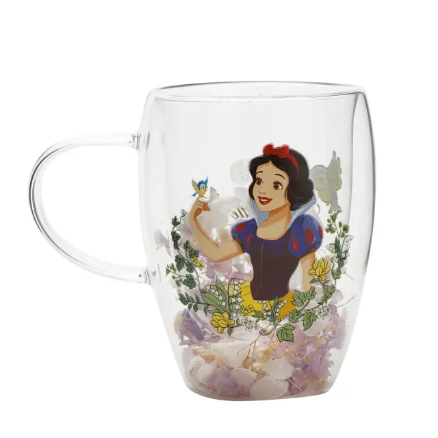 Κούπα γυάλινη DISNEY PRINCESS - Snow White - Glass mug with Dried Flowers 300ml DI2335