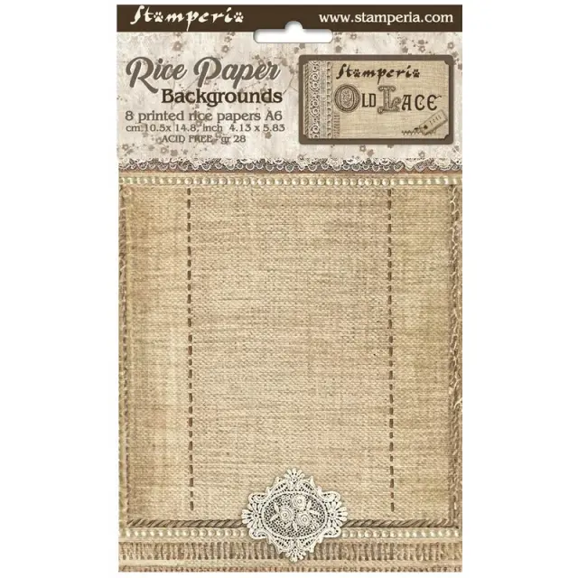 Σετ 8 ριζόχαρτα ντεκουπάζ Stamperia 10.5×14.8cm, Backgrounds, Old Lace