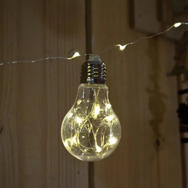LED χριστουγεννιάτικα φωτάκια θερμό φως 3m 10τμχ - Christmas decoration lights warm light 290065 3