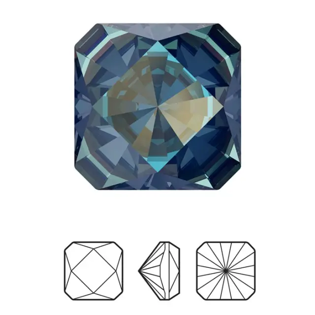 Swarovski 4499 Kaleidoscope Square Fancy Stone Crystal Royal Blue DeLite 10mm - 2τεμ