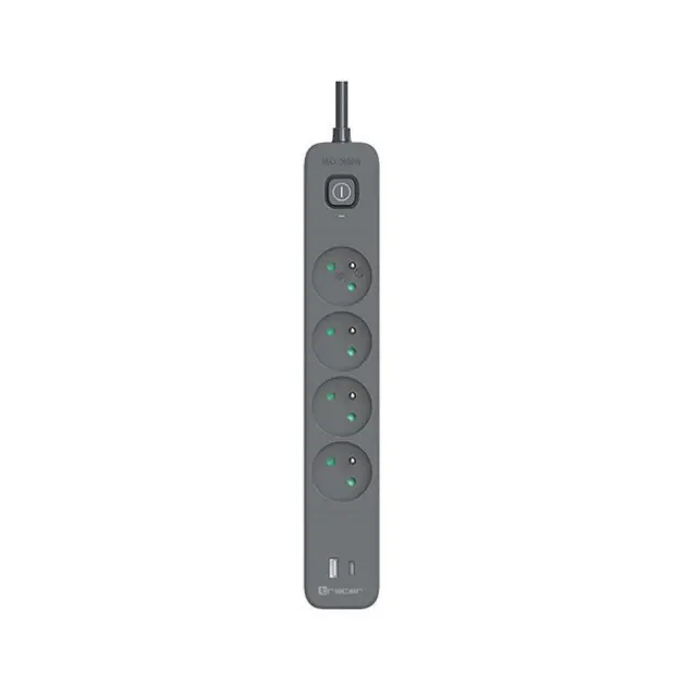 Tracer Power Strip Power Line+ 1,5m 4-socket USB PD18W Graphite (TRALIS47026)