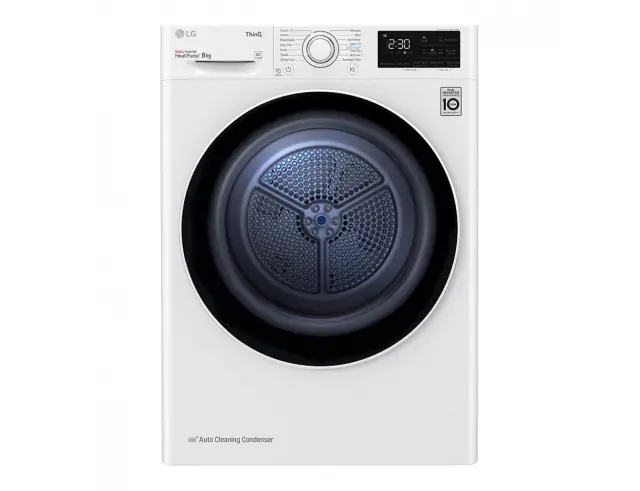 Στεγνωτήριο Ρούχων LG RH80V3AV6N με Αντλία Θερμότητας, Dual Inverter, Wi-Fi, χωρητικότητα 8kg και ενεργειακή κλάση D - White RH80V3AV6N