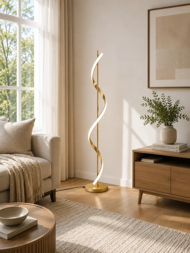 Stewehome Γωνιακός φωτιστικός με led μοντέρνου σχεδιασμού Χρυσό 3