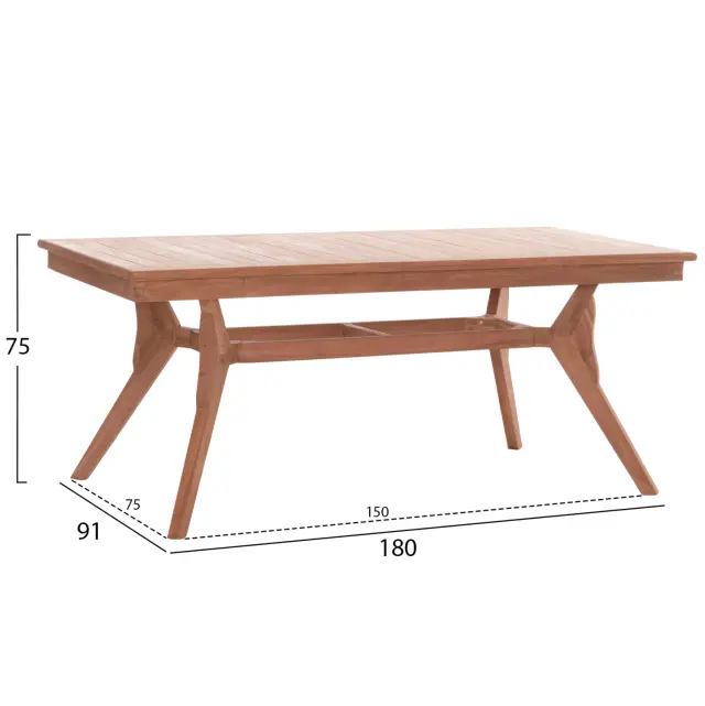 ΤΡΑΠΕΖΙ ΤΡΑΠΕΖΑΡΙΑΣ FB918116 ΞΥΛΟ TEAK--ΦΥΣΙΚΟ 180x91x75Υεκ. 2
