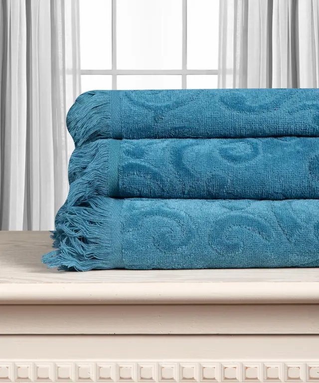 Βαμβακερή ζακάρ πετσέτα ALICIA 520gsm (40cm x 60cm) teal - -