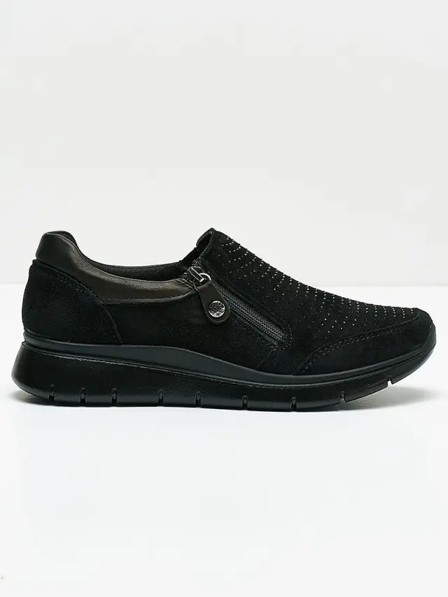 Imac Sneakers Γυναικείο δέρμα Nubuck Μαύρο IMA/256311 NERO/NERO 3
