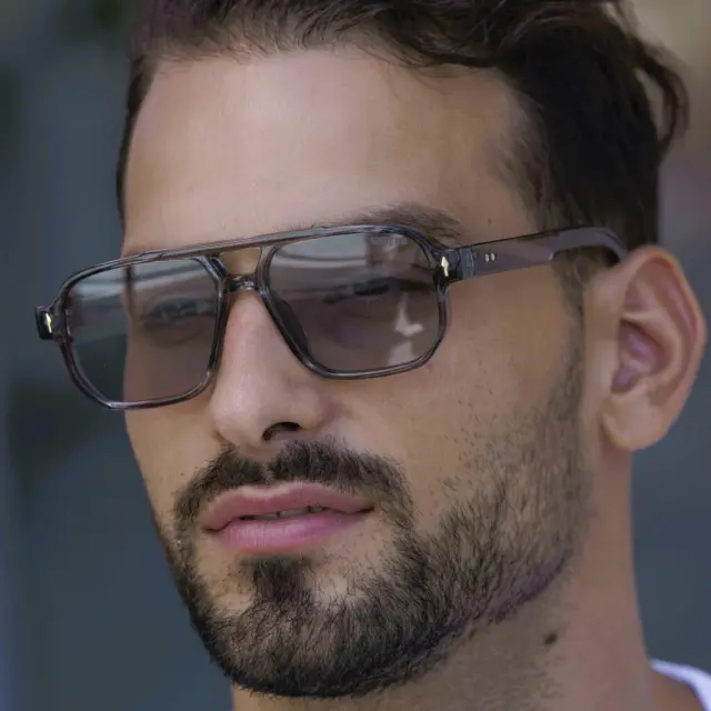 Ghetto 70s Retro Square Sunglasses Grey Frame Unisex 2