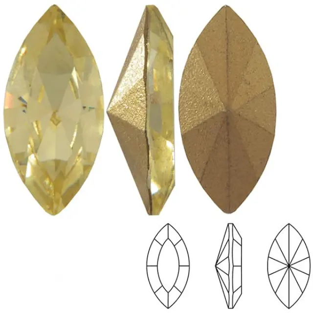 Swarovski 4228 XILION Navette Fancy Stone Jonquil 15x7mm - 4τεμ