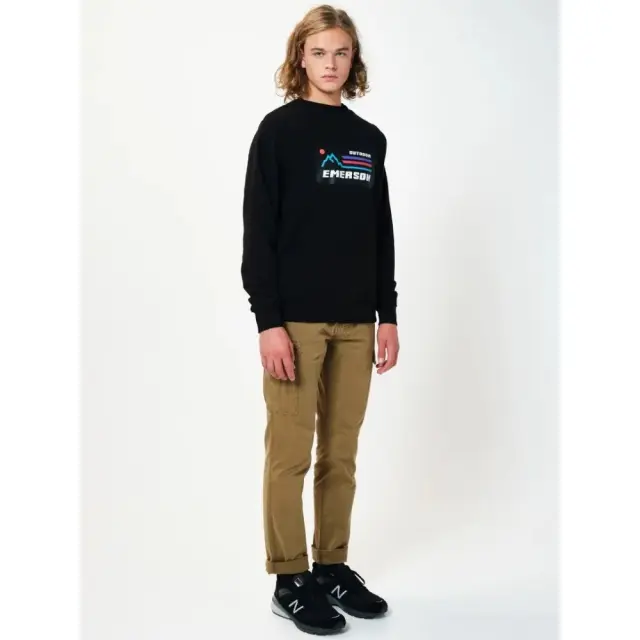 Emerson Men s Neckline Sweat (202.EM20.27-Black) - Μαύρο - XL 3
