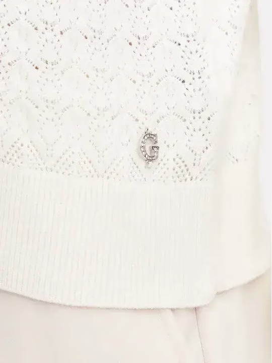 Guess Γυναικεία Ζακέτα Πλεκτή με Κουμπιά Off White Ιβουάρ - M 3