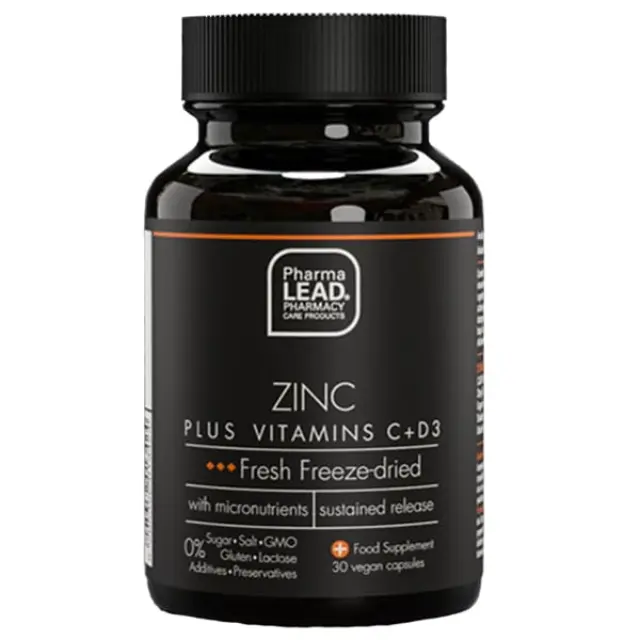 Pharmalead | Zinc Plus Vitamin C & D3 Freeze-Dried Nutrients Fresh | 30caps