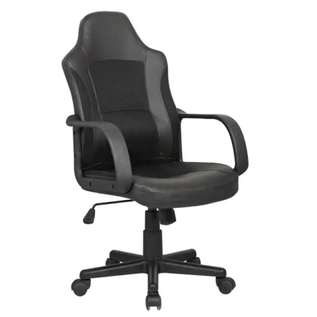 Πολυθρόνα Γραφείου Διευθυντή PU/Mesh Μαύρο EO298,1 54x62x98/107cm