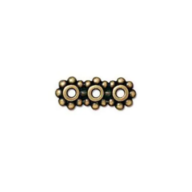 Σύνδεσμος από Πιούτερ - 3 Hole Bar 16x6mm - Brass Oxide - 2τεμ