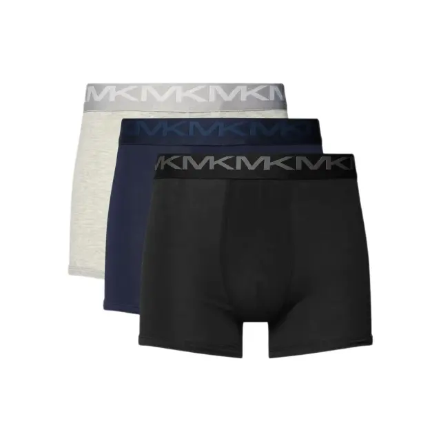 MICHAEL KORS Ανδρικό Boxer Μακρύ Stretch Factor Cotton - Τριπλό Πακέτο, Χρώμα Midnight - M