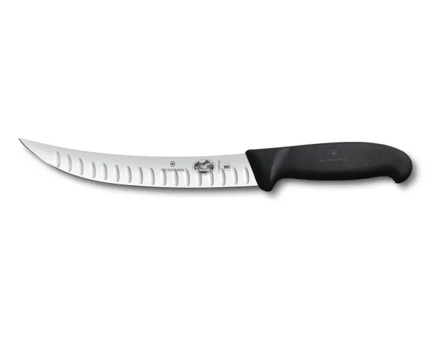 Μαχαίρι Σφαγής Victorinox Fibrox με καμπύλη, στενή λεπίδα, αυλακώσεις και μήκος 20cm - Black5.7223.20 2