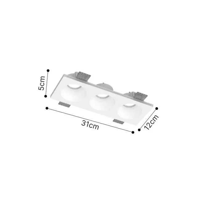 Inlight Χωνευτό σποτ από γύψο 3XGU10 D:31cm (Χ0016-WH) 2