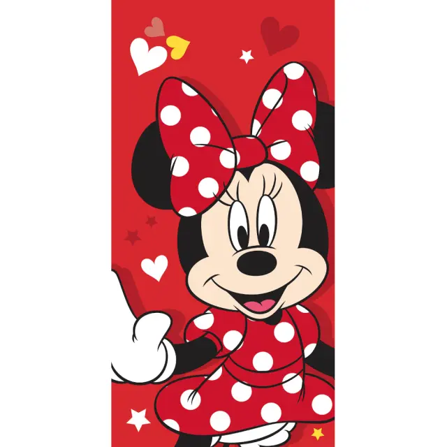 Πετσέτα Θαλάσσης Βαμβακερή Βελούδινη Minnie Bow 320gsm Ροζ 70 x 140 cm Ροζ 70 x 140 cm