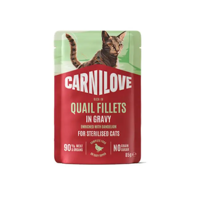 Carnilove Γάτα Φακελάκι Sterilised Quail Fillets enriched with Dandelion 85gr Μονόχρωμο