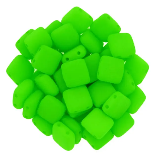 Χάντρα Tile - Bright Neon Green 6mm ~29τεμ