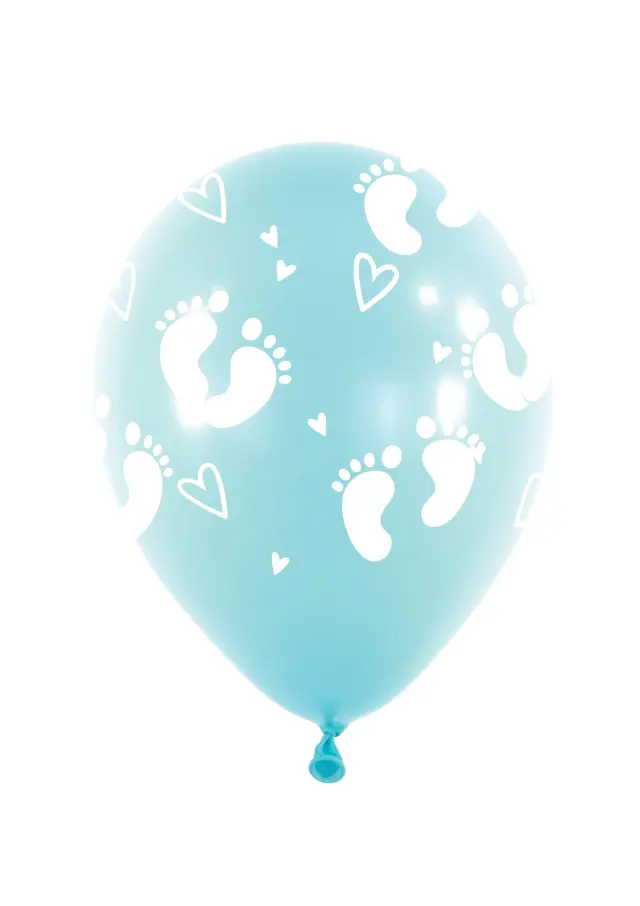 Μπαλόνια Λάτεξ 11 Baby Footprints Σιέλ / 25 τεμ