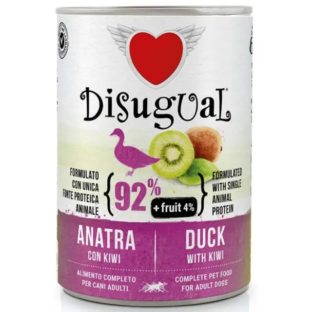 Disugual Μονοπρωτεϊνική Κονσέρβα Σκύλου Adult Duck With Kiwi 400gr Μονόχρωμο