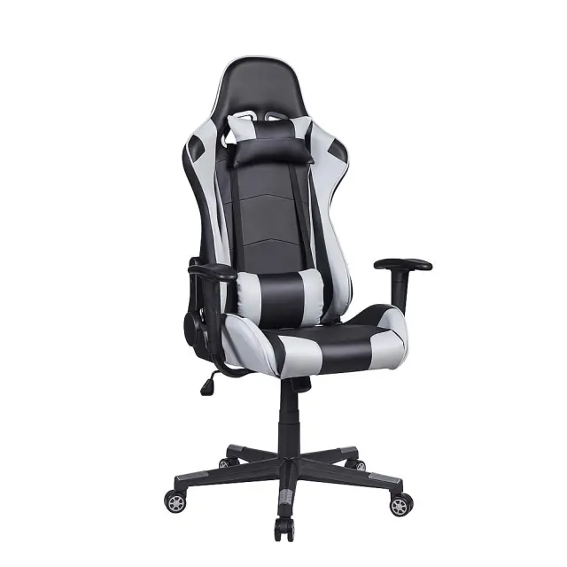 Πολυθρόνα Γραφείου BF8000 Μαύρο/Γκρι PU/PVC/Δέρμα 70x67/134x125/135cm