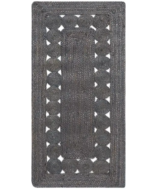 Χαλί γιούτα 1767 (70cm x 160cm) dark grey - -