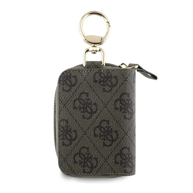 Guess PU 4G Script Logo Key Pouch Brown 2