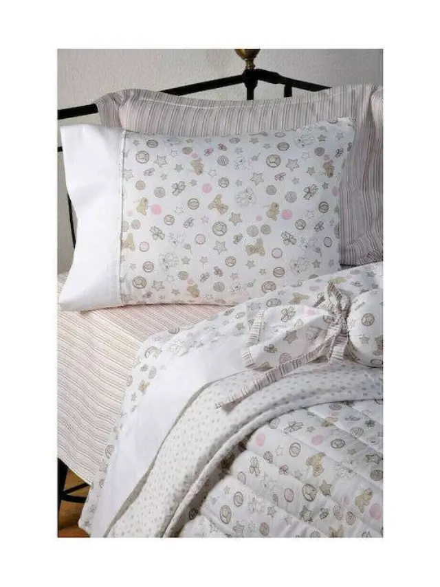 Down Town Home Σετ Βρεφικά Σεντόνια Κούνιας 125χ175εκ.teddy bear pink 583 Βαμβακοσατέν 3τμχ